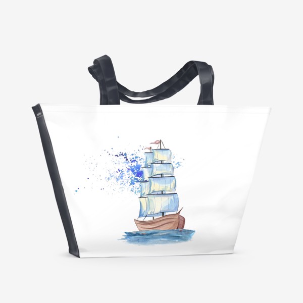 Пляжная сумка «Корабль на волнах»