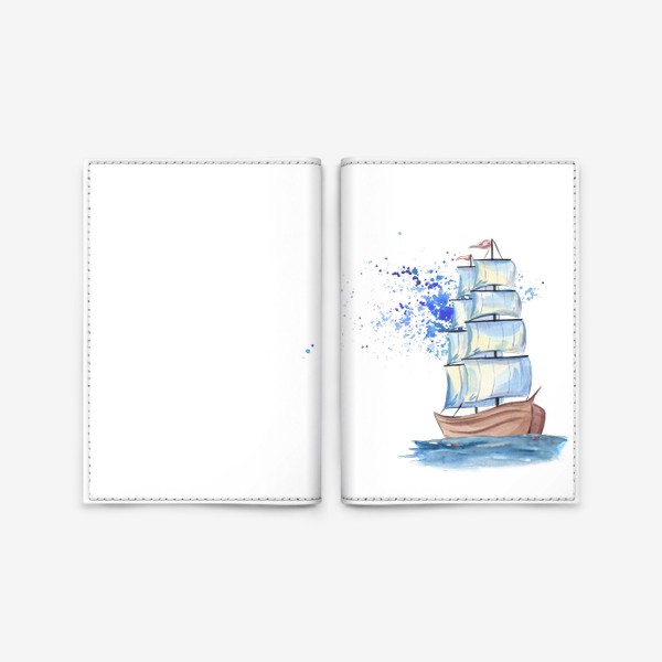 Обложка для паспорта «Корабль на волнах»