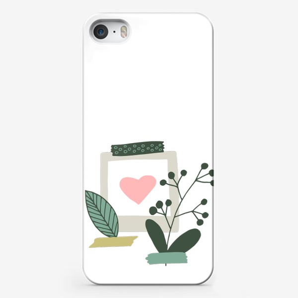 Чехол iPhone «абстрактный коллаж с растениями и сердцем в стиле скрапбукинг»