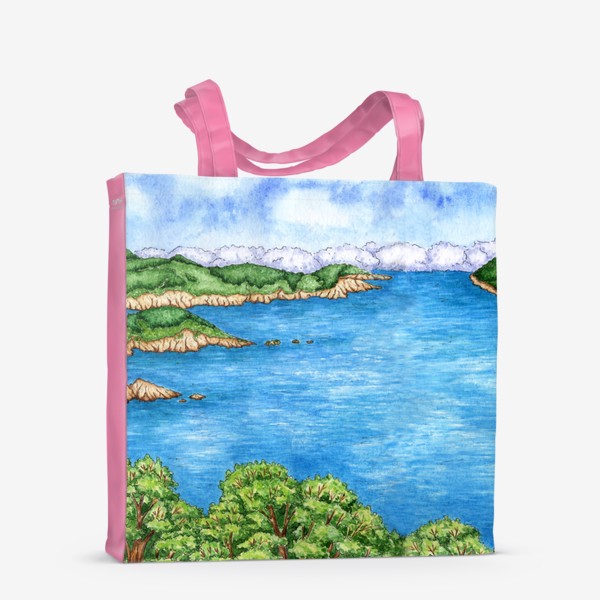 Сумка-шоппер «Морской пейзаж / Вид на остров»