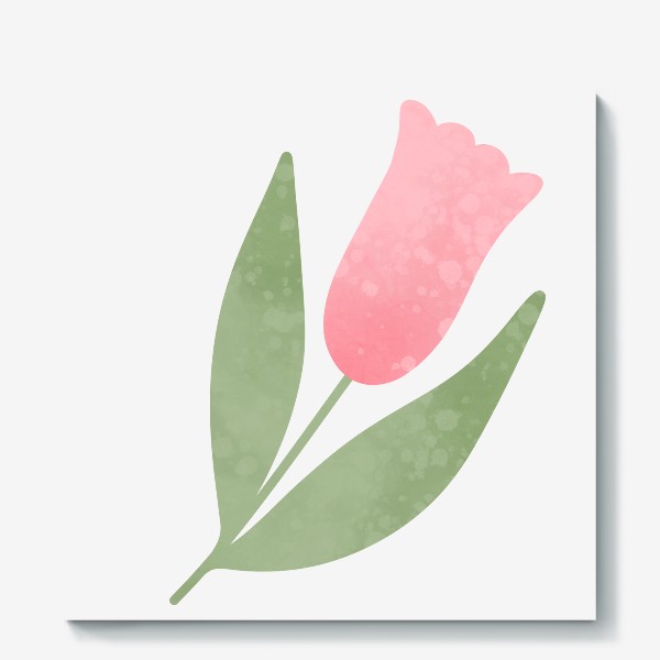 Холст «Тюльпан Принт с розовым тюльпаном»