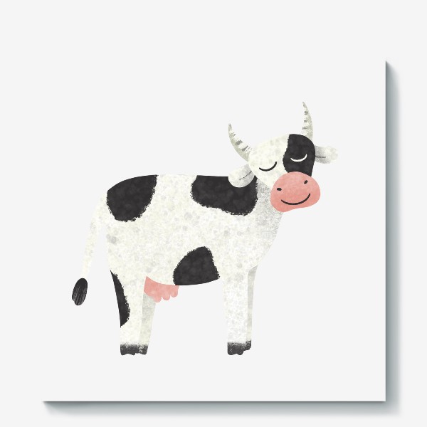Холст «Принт с коровой Корова Милая коровка»