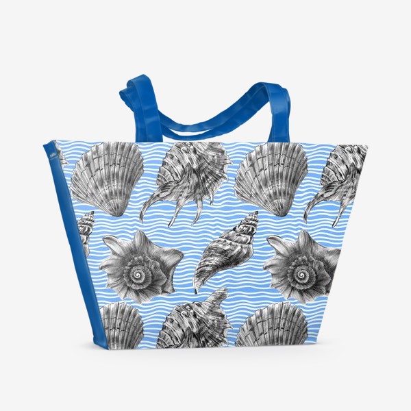 Пляжная сумка «бесшовный паттерн ракушки»