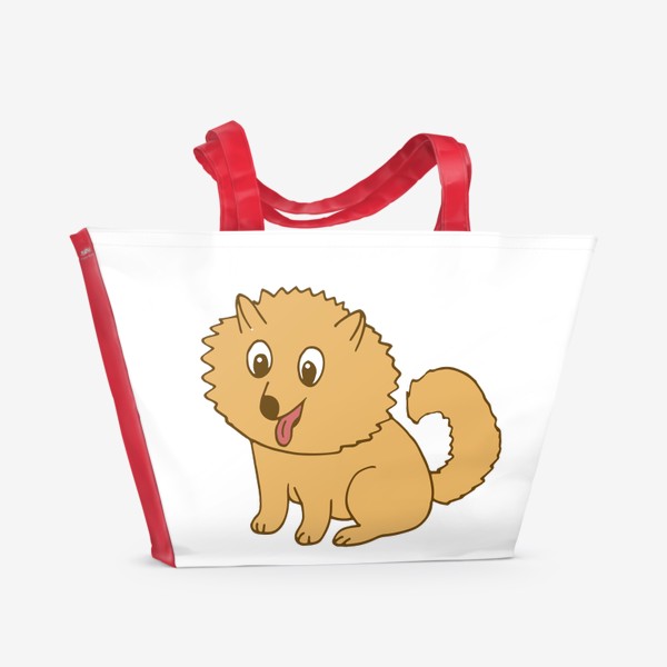 Пляжная сумка «шпиц - милый щенок»