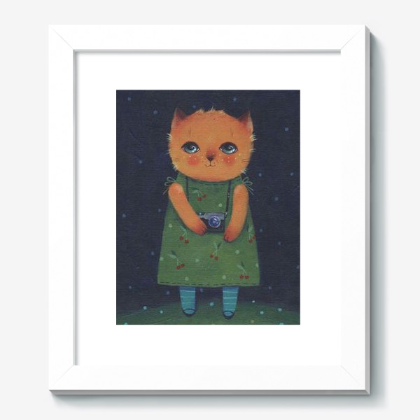 Картина «Кошечка в вишнях»