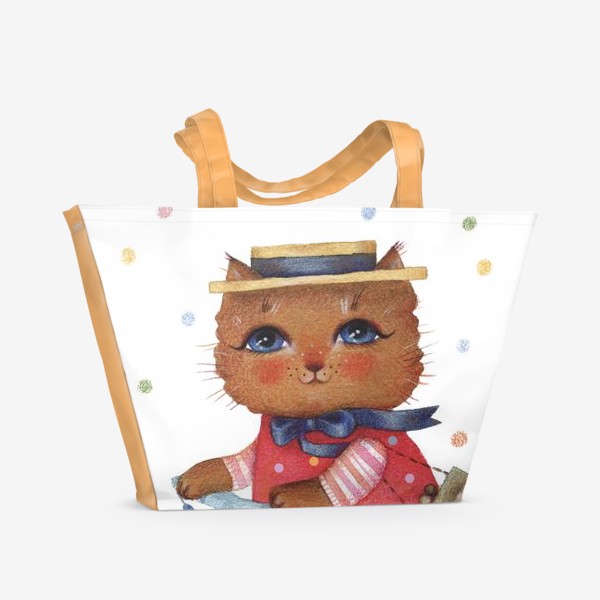 Пляжная сумка «Котя и самокат»