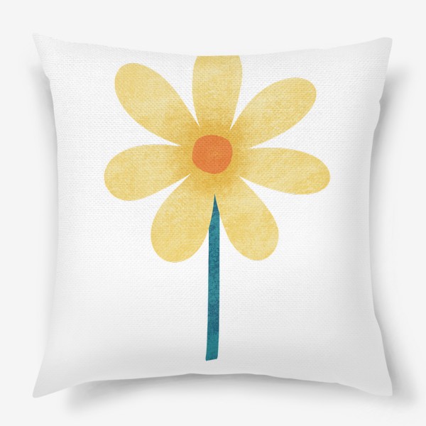 Подушка «Желтый цветок Принт с желтым цветком»
