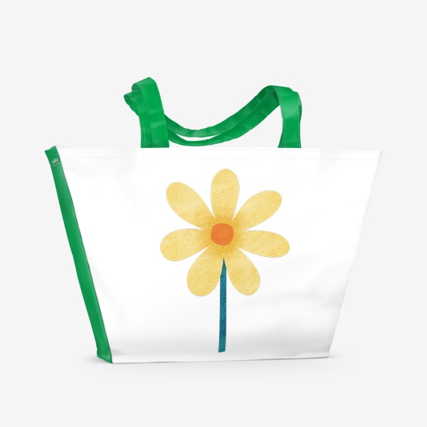Пляжная сумка «Желтый цветок Принт с желтым цветком»