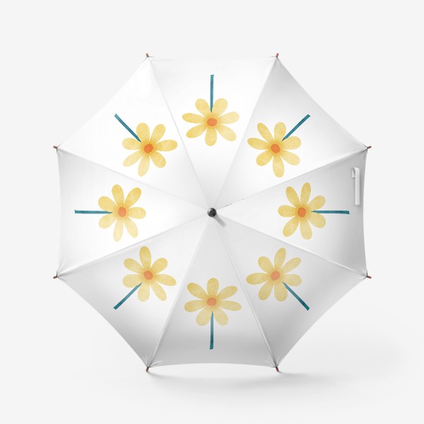 Зонт «Желтый цветок Принт с желтым цветком»