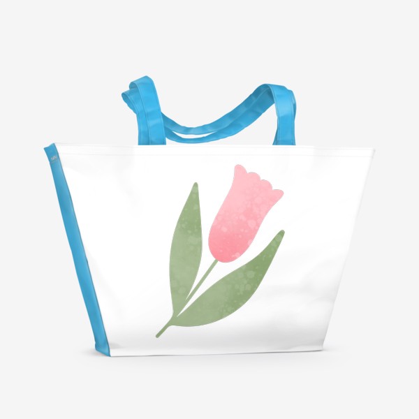 Пляжная сумка «Тюльпан Принт с розовым тюльпаном»