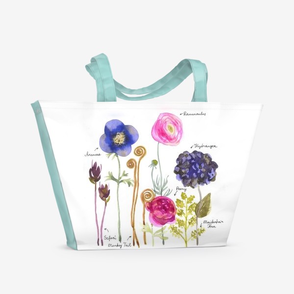 Пляжная сумка «Цветы »