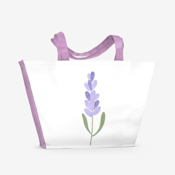 Пляжная сумка «Лаванда Принт с цветком лаванды Иллюстрация с лавандой»