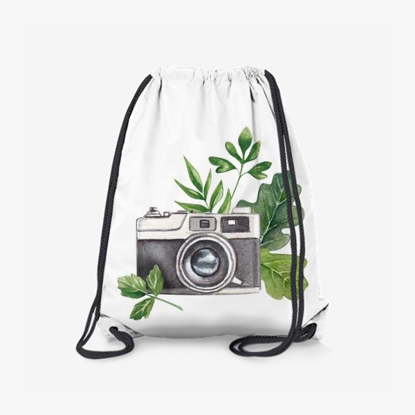 Рюкзак «Акварель Фотоаппарат в листьях»