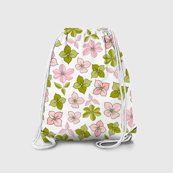 Рюкзак «Розовые и зеленые цветы»