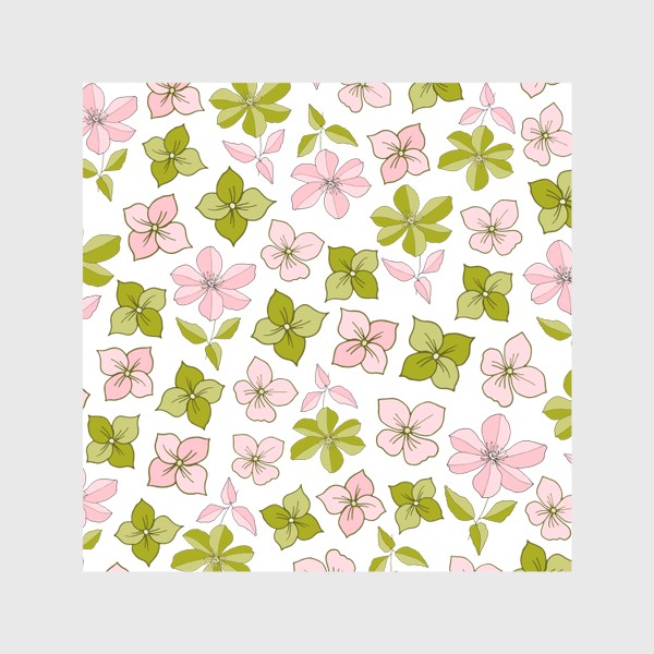 Скатерть «Розовые и зеленые цветы»