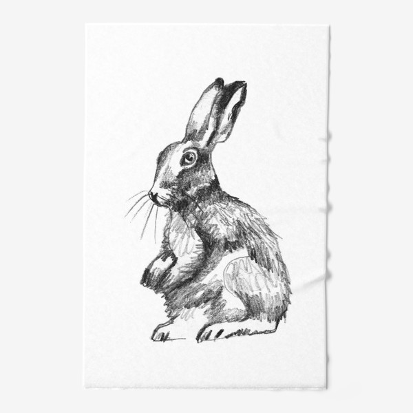 Полотенце «Кролик. Черно-белый набросок»
