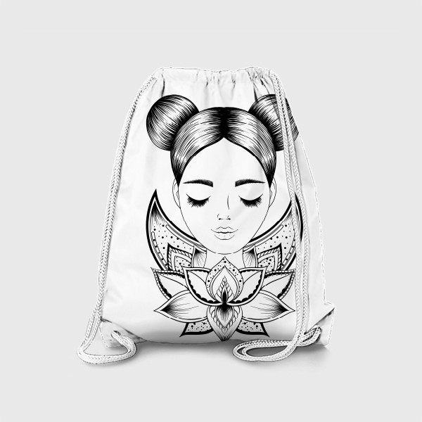 Рюкзак «Девушка луна и лотос в стиле бохо»