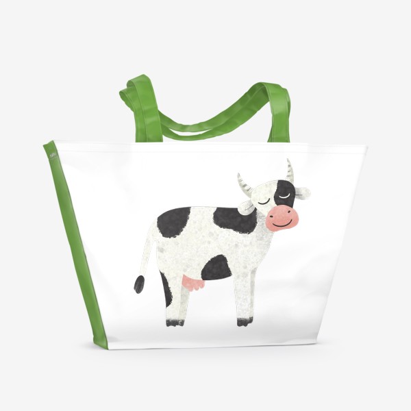 Пляжная сумка &laquo;Принт с коровой Корова Милая коровка&raquo;