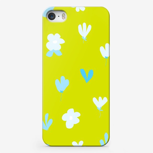 Чехол iPhone «цветы дудл на жёлтом»