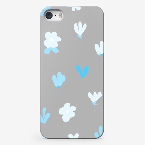 Чехол iPhone «цветы дудл на сером»