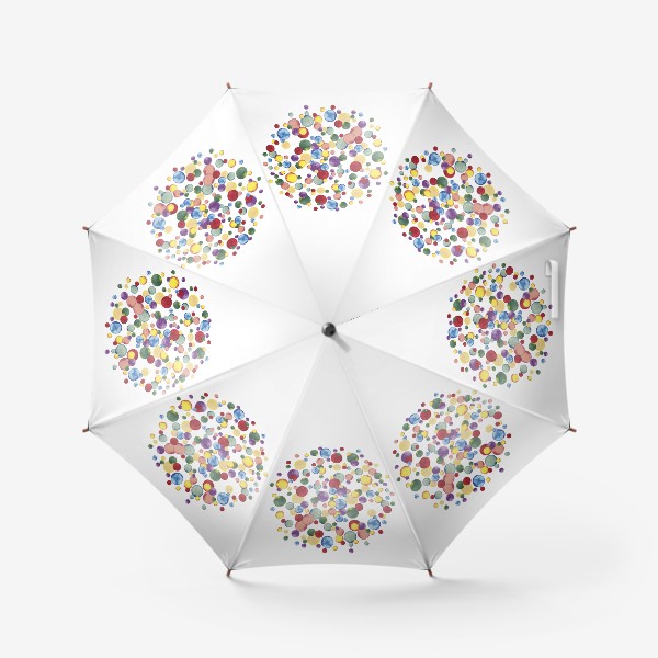 Зонт «Разноцветные конфетти в абстрактном круге Яркие радужные акварельные пятна Салют»