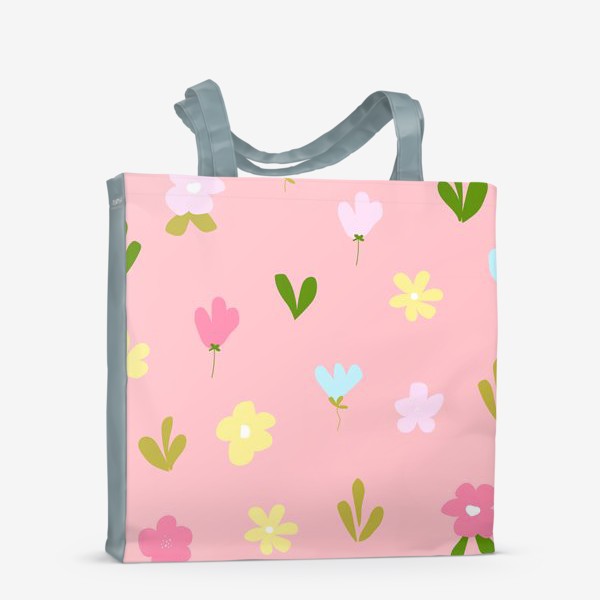 Сумка-шоппер «цветочный на розовом»