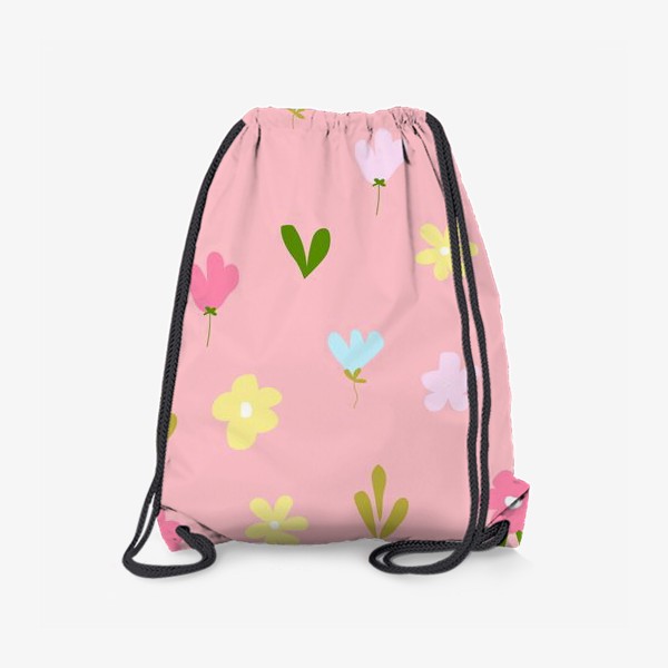 Рюкзак «цветочный на розовом»