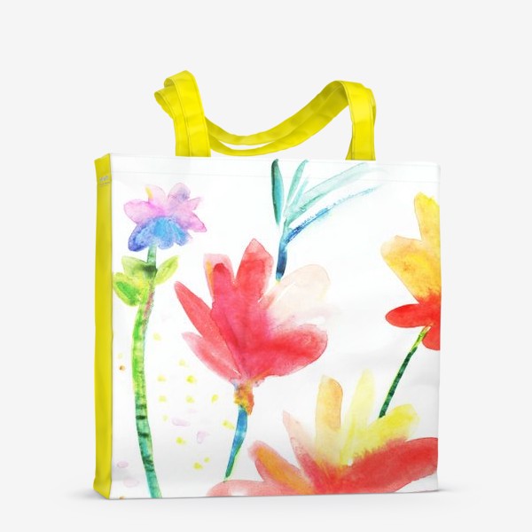 Сумка-шоппер «Акварельный скетч цветы »