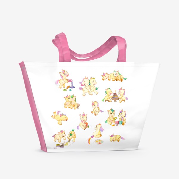 Пляжная сумка «Милые единороги (пони)»