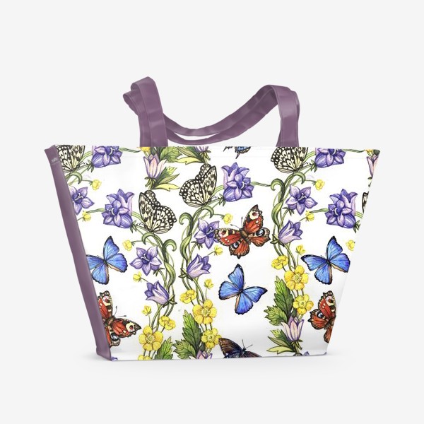 Пляжная сумка «Летний цветочный паттерн»
