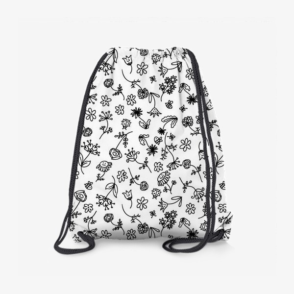Рюкзак «Летние цветы, монохром»