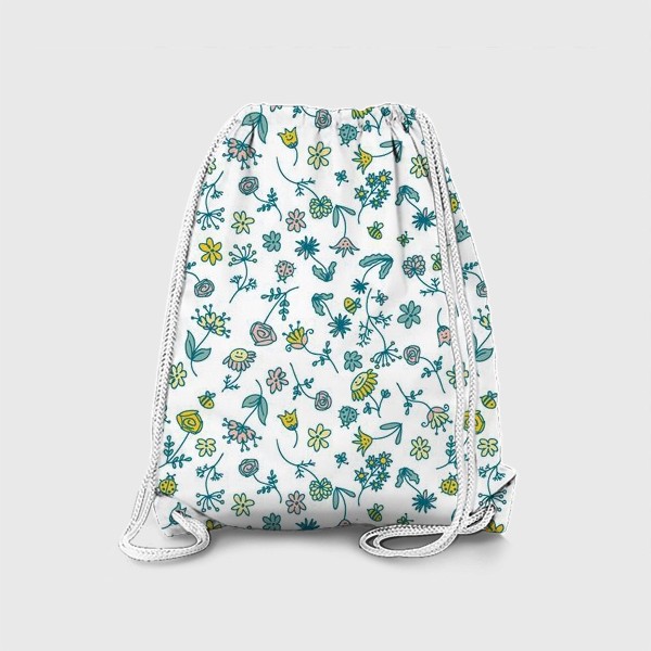Рюкзак «Летние цветы на белом фоне»