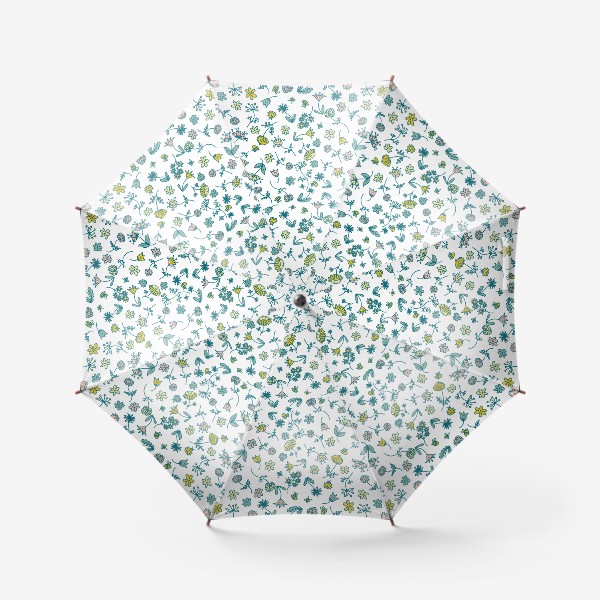 Зонт «Летние цветы на белом фоне»