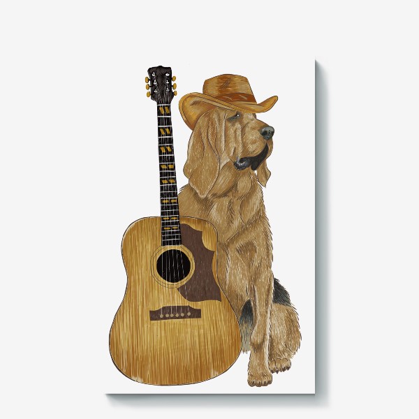 Холст «Собака с гитарой»