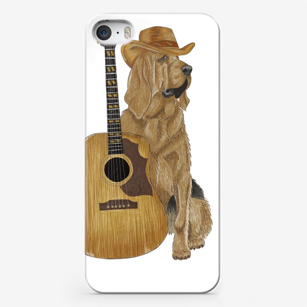 Чехол iPhone «Собака с гитарой»