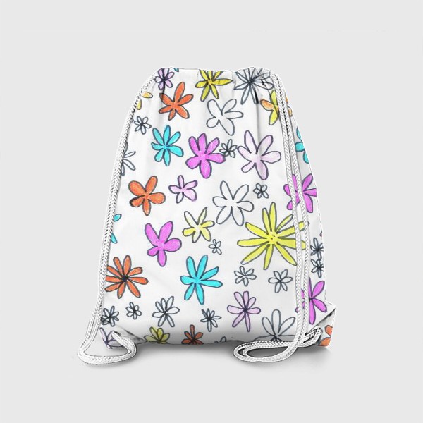 Рюкзак «Цветы декоратиный рисунок, цветочный мотив, цветочный дизайн»