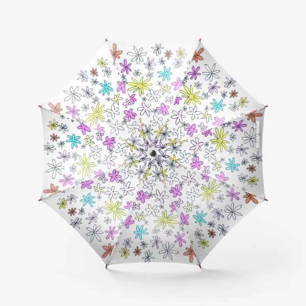 Зонт «Цветы декоратиный рисунок, цветочный мотив, цветочный дизайн»