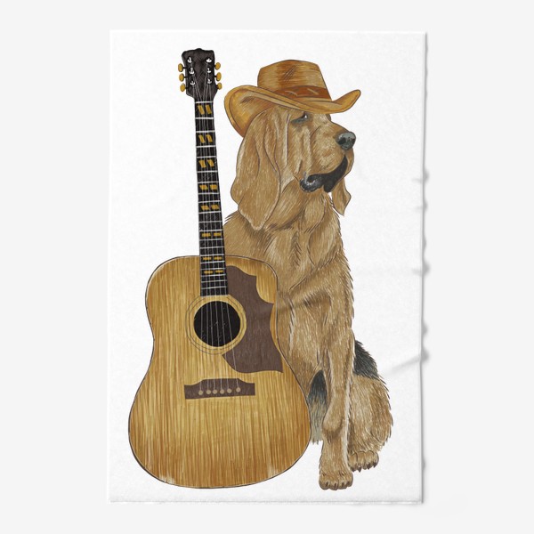 Полотенце «Собака с гитарой»