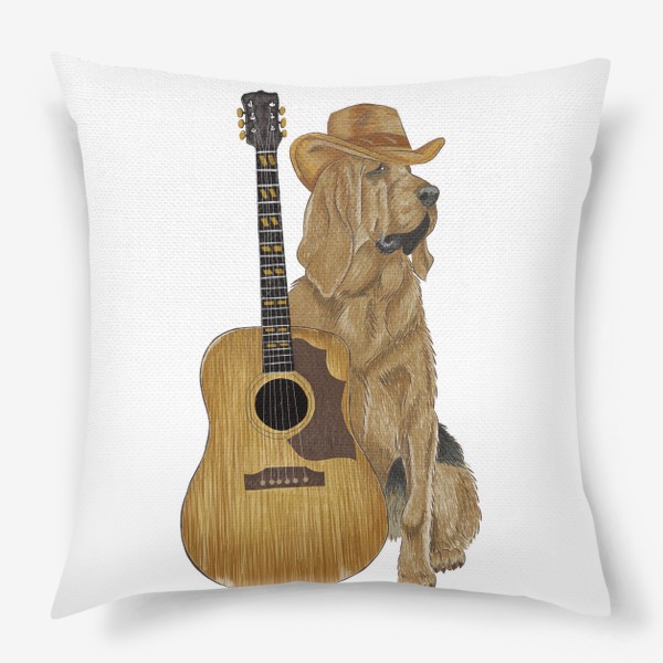 Подушка «Собака с гитарой»