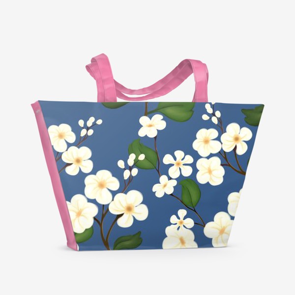 Пляжная сумка «Паттерн мелкие цветы»