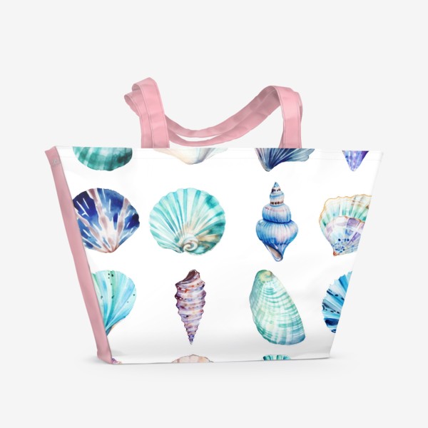 Пляжная сумка «Акварель ракушки»