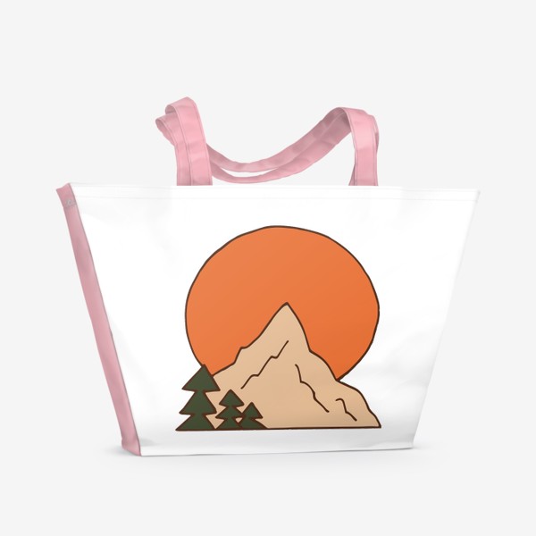 Пляжная сумка «горы, солнце и лес»