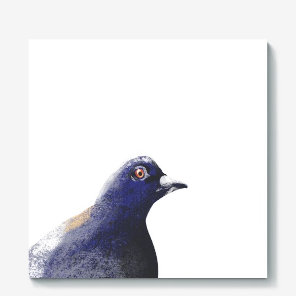 Холст «Пастельная нарисованная вручную иллюстрация городской птицы. Голубь, скетч»