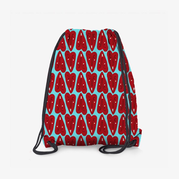 Рюкзак «Забавные красные сердца любви »
