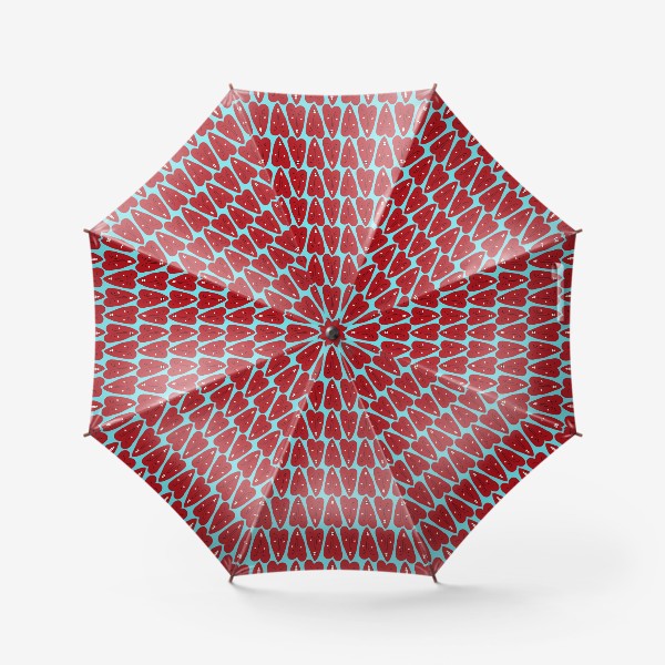 Зонт «Забавные красные сердца любви »
