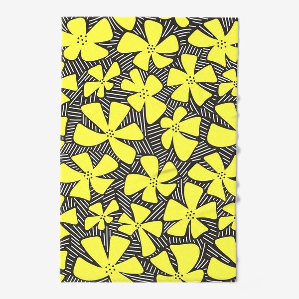 Полотенце «Летний паттерн с желтыми цветами»