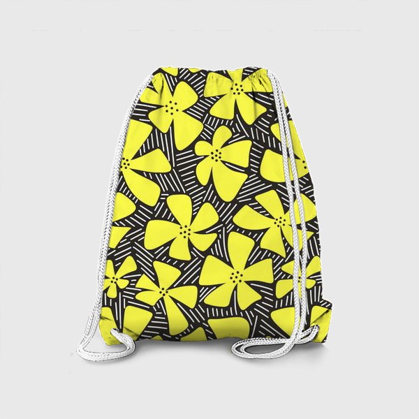 Рюкзак «Летний паттерн с желтыми цветами»