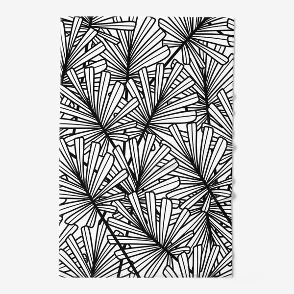Полотенце «Листья пальмы - черно-белый паттерн »