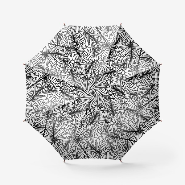 Зонт «Листья пальмы - черно-белый паттерн »