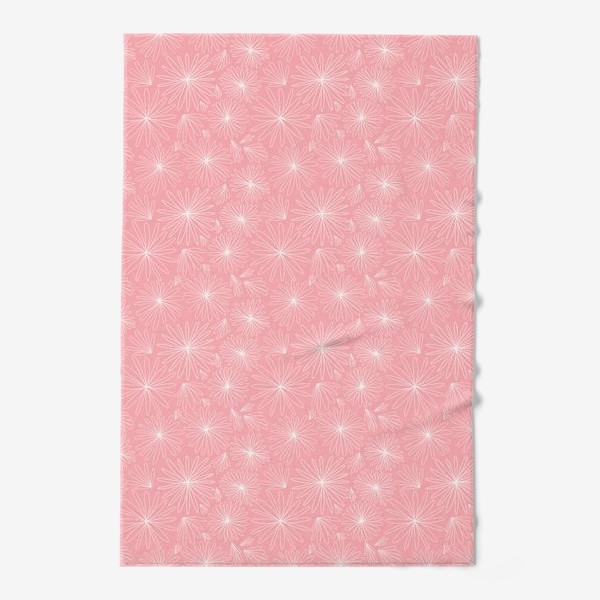 Полотенце «Нежный нюдово- розовой паттерн с белыми  цветами »